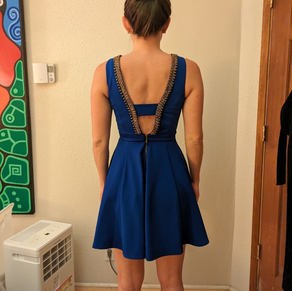 Blue dress amazing beading size s - Picture 4 of 12